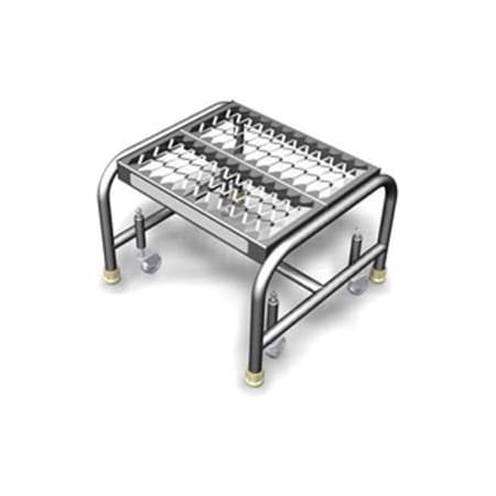 Tri Arc Manufacturing 1 Step Mobile Aluminum Step Stand w/ Grip Strut Top Step & 16"W Platform - WLAR001165 WLAR001165